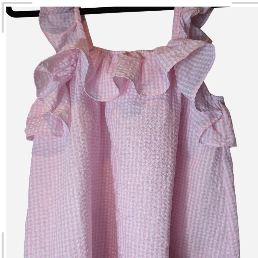 Pre-owned &merci Pink Gingham Blouse with Ruffles - Picture 5 of 7